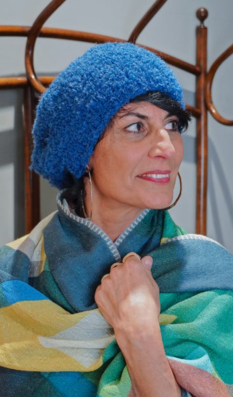 Grevi – Cappello in lana alpaca colore azzurro